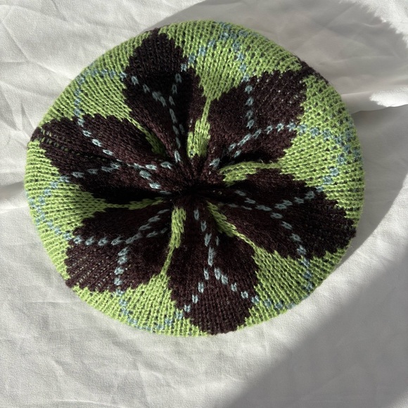 Green and Brown Knit Beret by Something Special - Used - Picture 2 of 10